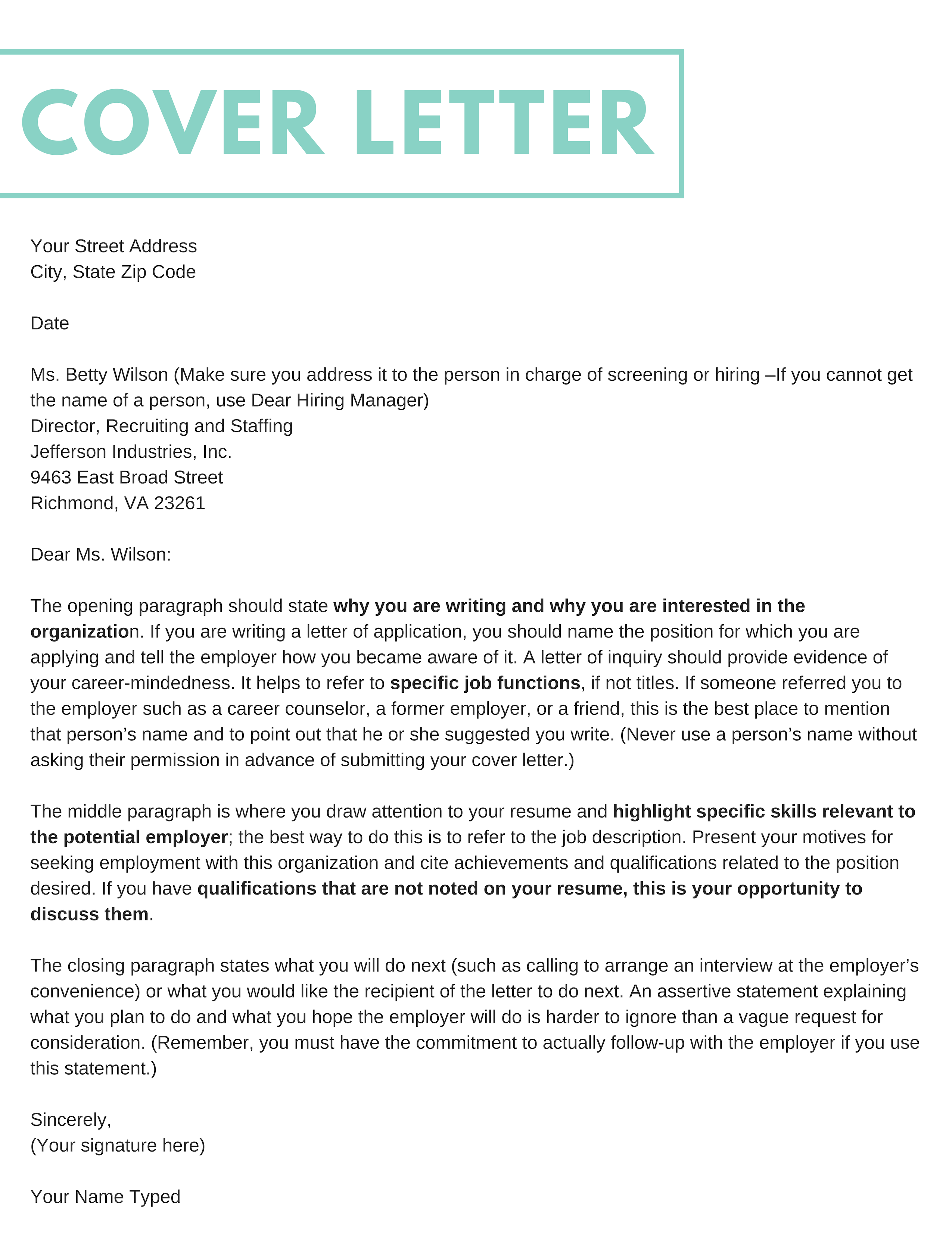 cover letter to sell yourself